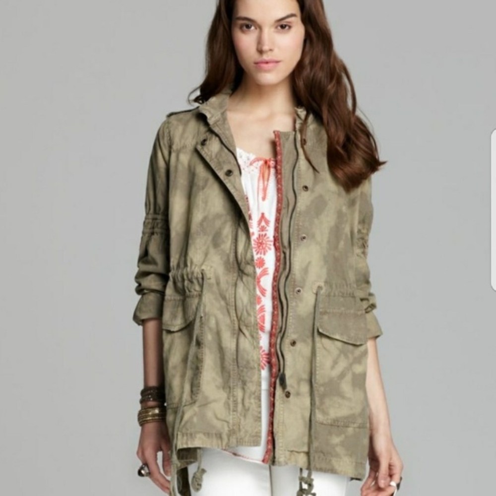 Free People Green Festival Embroidered Anorak Jack